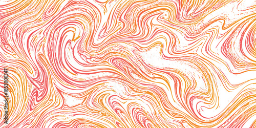 Vibrant Orange & White Abstract Marble Texture With Dynamic Fluid Liquid Swirl Background for Modern Branding, Web Design & Creative Print Media Featuring Energetic High-Contrast Ink Wash Curves