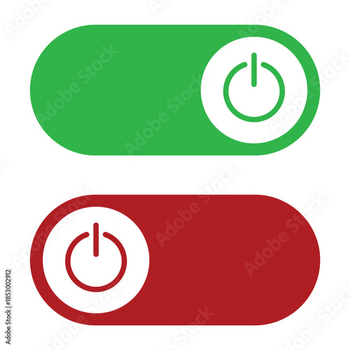 Set of power button icon collection. On and off button symbol.