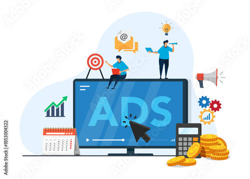 Concept of Pay Per Click stock illustration