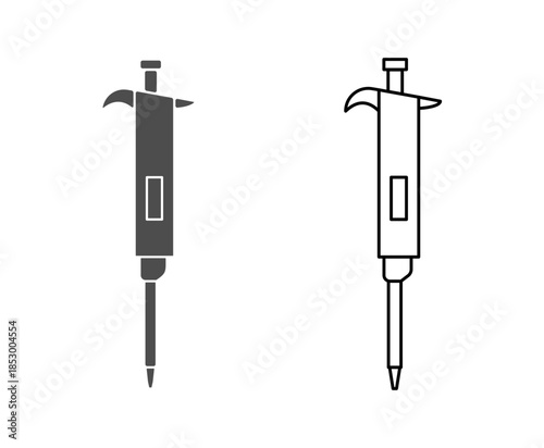 ELECTRONIC PIPETTE ICON FILL AND EDITABLE STROKE PERFECT FOR WEB UX AND UI 