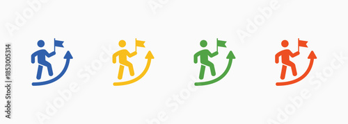 Mission Icon Set Color Multiple Style Collection Element For Design