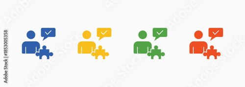 Problem Solving Icon Set Color Multiple Style Collection Element For Design