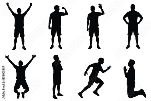 Celebratory silhouettes isolated on white background, Vector, illustration