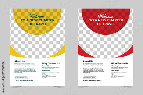 Modern Travel Flyer Template with Dual Color Concept and Clean Corporate Style