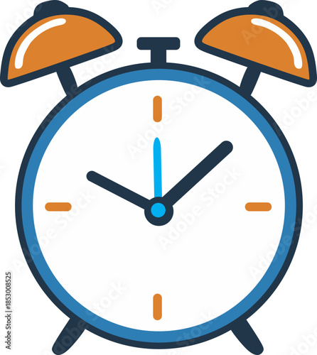 Alarm clock vector icon illustration showing time management and deadline concept for business design