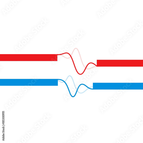 Amplifier Technology: Red and Blue Signal Waves