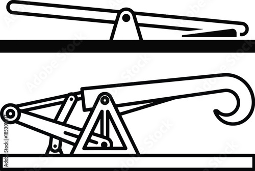 Illustrated construction equipment isolated on white background, Vector, illustration
