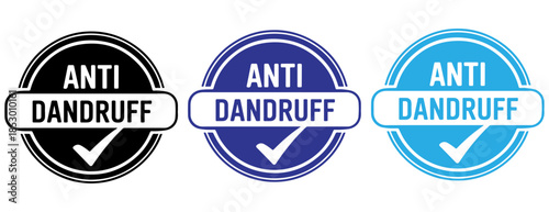 Anti dandruff badge set, Anti dandruff stamp set, Anti dandruff logo set