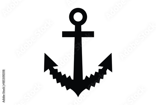 Classic anchor symbol isolated on white background, Vector, illustration