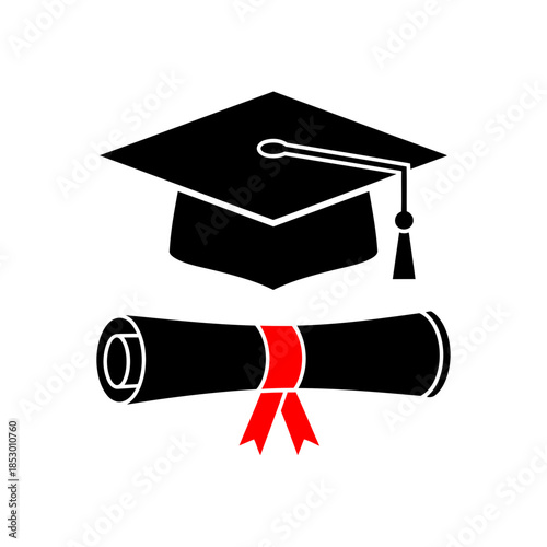 Graduation Cap and Diploma Icon