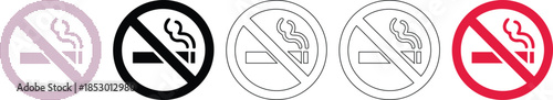 Collection of No Smoking Signs in Various Designs and Colors