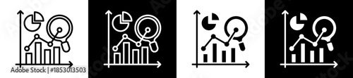 Predictive Analytic Icon Set In Black And White Filled Style Collection