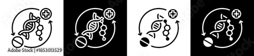 Regenerative Medicine Icon Set In Black And White Filled Style Collection