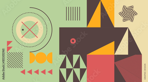 Abstract geometrical pattern. Mosaic. Vector illustration for presentation, cover, banner, flyer, poster or brochure.