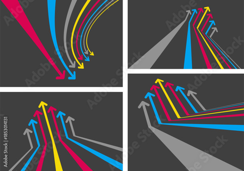 Upward arrow. Concept of competition, leadership, teamwork, success, or goal achievement. Increasing business investment income. Vector for brochure, poster, cover, card, presentation, flyer or banner