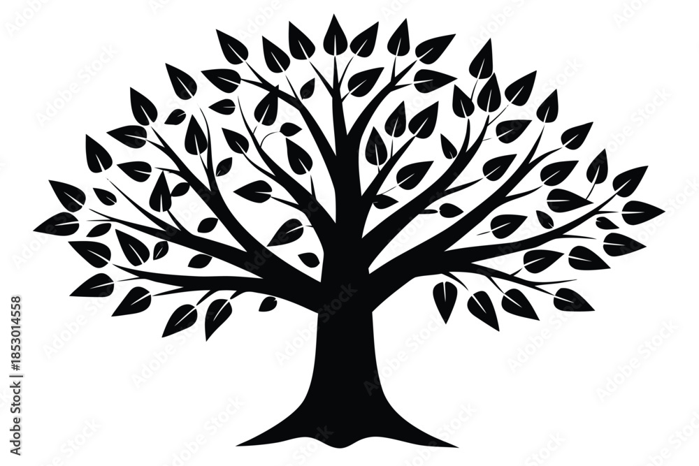 Obraz premium autumn tree vector icon silhouette