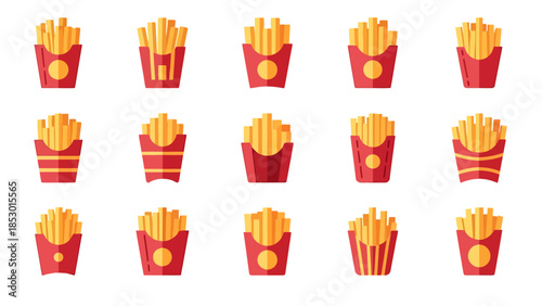 Collection of Fast Food Potato Snack Containers Appetizer Side Dish