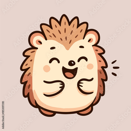 Happy hedgehog cartoon mascot with smile