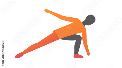 Minimal silhouette of a person rotating arms, joint mobility and warm-up wellness concept.
