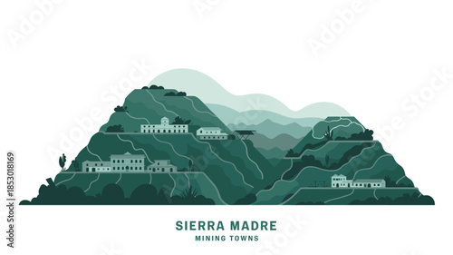 Sierra Madre mining towns nestled in green mountains