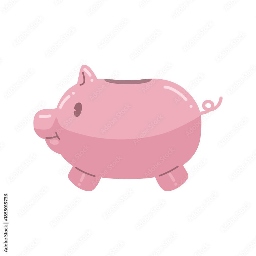 Fototapeta premium かわいい豚の貯金箱のイラスト