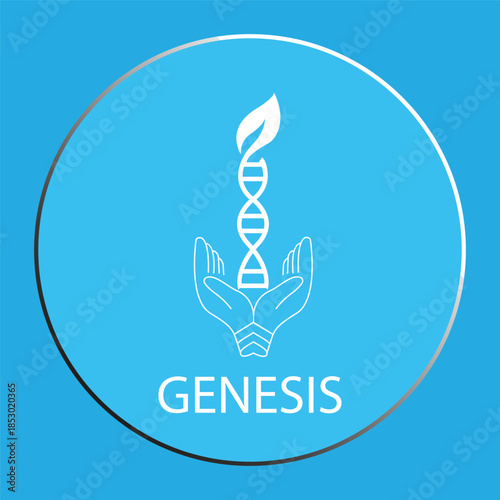 Genetic Engineering and Biotechnology Logo Design on Blue Background