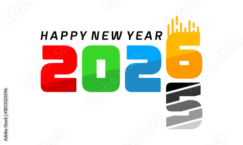 Happy new year 2026 replace number design