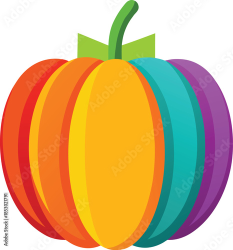 Pumpkin colorful vector icon