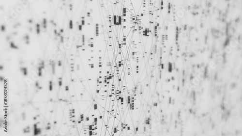 Closeup of Neural network model, LLM structure background. AI big data processing technological concept. Machine learning abstract background. Digital quantum computing.