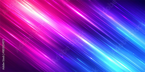 Vibrant magenta and violet gradient background featuring an artistic pattern of bright digital lines and motion waves for a colorful abstract wallpaper design