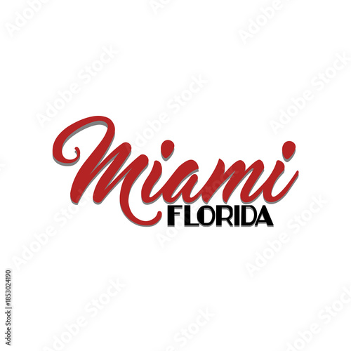 Minimal line art illustration of iconic Miami landmarks with palm trees and Art Deco style, capturing a modern tropical beach vibe. Ideal for t-shirts, posters, brandingช, and travel designs.