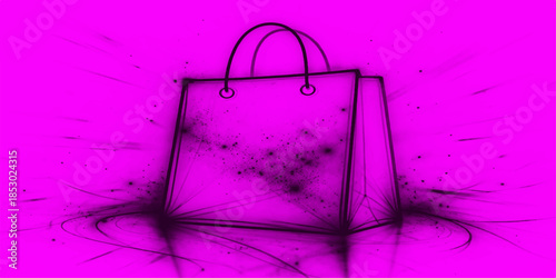 Vector illustration of pink paper shopping bags and gift boxes designed for fashion retail sales, business icons, and Christmas holiday present packaging