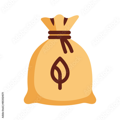 Money Bag with Coin Icon Illustration