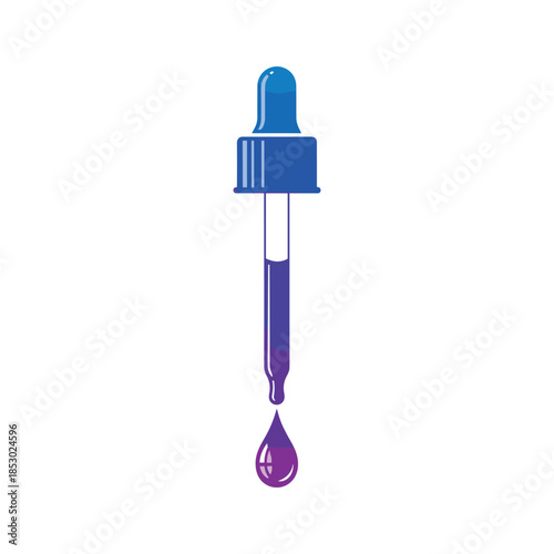 Dropper Bottle with Purple Liquid Dropping