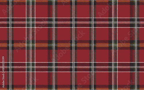 Seamless tartan plaid pattern with intersecting diagonal lines