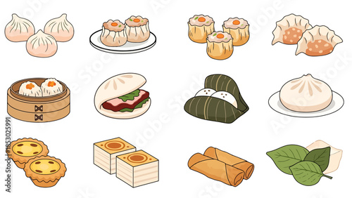 Assortment of Asian Dumplings and Pastries