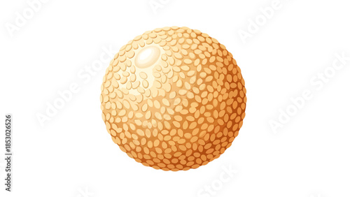 Round textured sphere composed of numerous small seeds abstract background element conceptual design object
