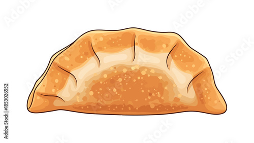Golden Baked Empanada Savory Pastry With Textured Crust Isolated Food Element