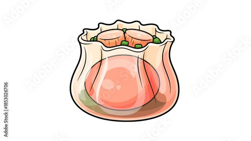 Hand drawn Dim Sum Dumpling Delicacy