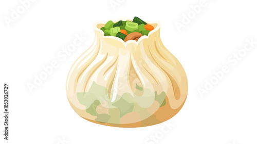 Steaming Dumpling with Savory Filling