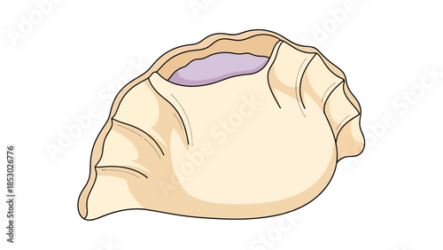 Hand Drawn Dumpling Filling Food Element Isolated on White Background