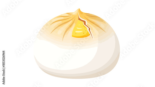 Steaming Hot Soup Dumpling Cut Open Revealing Savory Broth and Filling