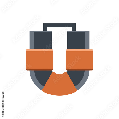 Horseshoe electromagnet amplifier technology icon