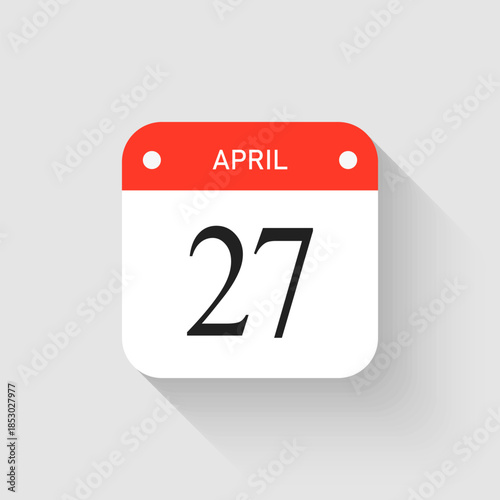 Vector icon page day calendar - 27 April month