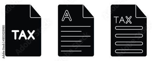 TEX Document File Icon, Simple Solid Design File Format Symbol.