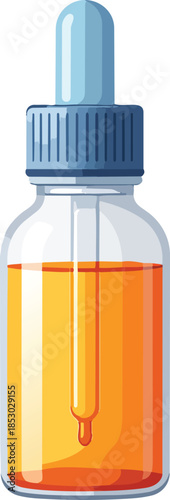Eye Drop Bottle Filled with Transparent Liquid for Ophthalmic Care, Vision Health, and Medical Hygiene Vector Illustration