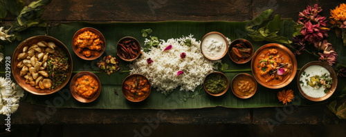 Authentic South Indian Festive Meal on Banana Leaf