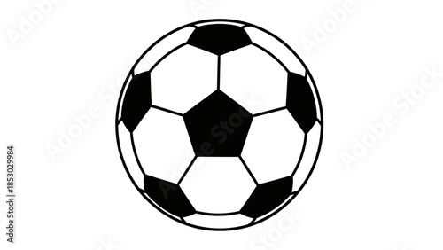 Classic black and white soccer ball, a universal symbol of football sports, isolated on a white background.