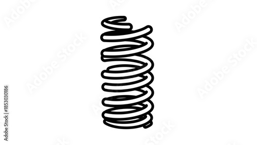 Metal Spring Coil Mechanism Isolated White Background