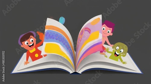 An open book lies on a dark surface with blank white pages.